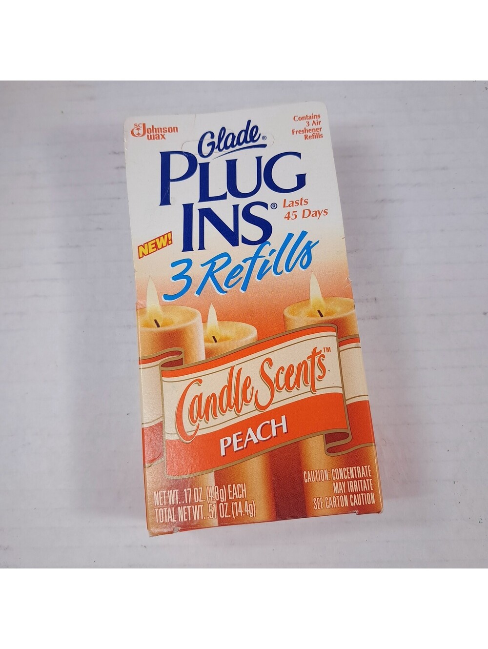 Glade Plugins Candle Scent peach Plug Ins air freshener refills 1995 vintage